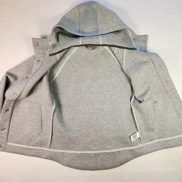 The North Face Jacket Womens Medium Gray Snap Hoodie - Picture 2 of 13